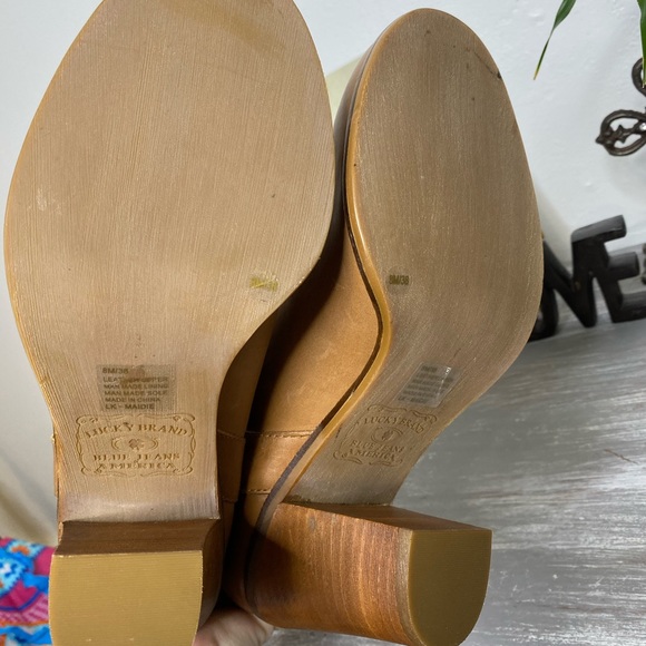 Lucky Brand Maidie tan brown leather knee high smoothed out boots Size 8M - Picture 7 of 8